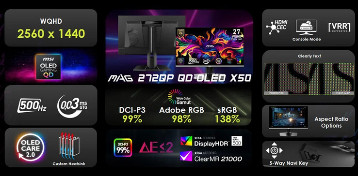 The MSI MAG 272QP X50. (Image source: MSI)