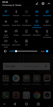 Huawei Mate 10 Pro: quick-start menu