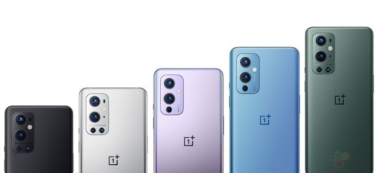 The OnePlus 9 series will launch in five colours. (Image source: WinFuture)