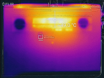 Thermal profile, underside (max load)