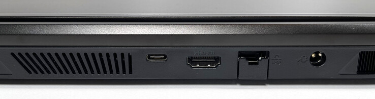 Rear: USB-C Thunderbolt 4 (with DisplayPort, without Power Delivery), HDMI 2.1, 2.5 Gb/s LAN port, power connector