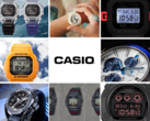 A multitude of watches were added to Casio's online store in May. Pictured - 9 different models launched this month in one image, with the Casio logo in the middle. (Image source: Casio - Edited)