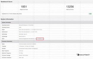 BIOS name in a recent Geekbench leak indicating an upcoming GE76 Raider iteration