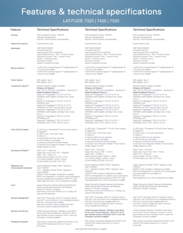 Dell Latitude 7000 specifications (continued)