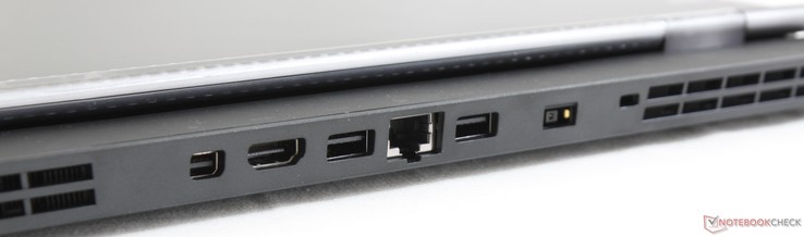 Rear: 2 x USB 3.1 Gen. 2, RJ-45, Mini DisplayPort 1.4, HDMI 2.0, Kensington Lock, AC adapter