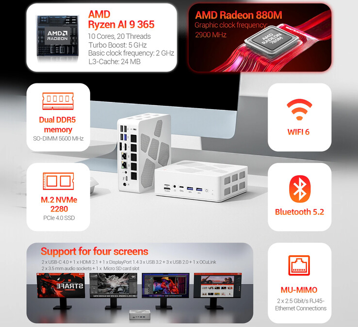 Main highlights of the mini PC (Image source: Firebat)