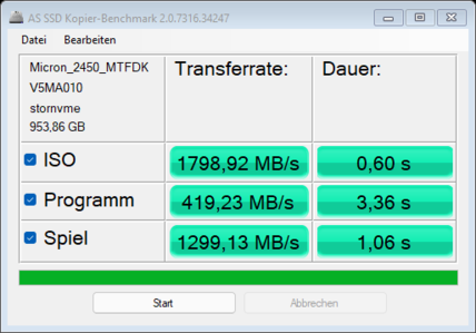 MSI Vector GP76 2022 AS SSD copy benchmark