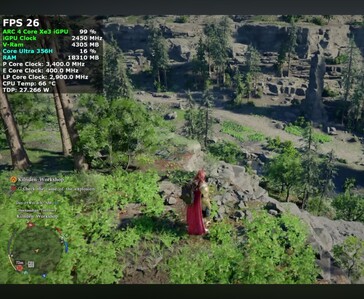 Crimson Desert running on Intel Core Ultra 7 356H mini PC at 26 FPS