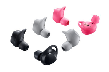The IconX (2018) earbuds come in black, gray and pink colors. (Source: Samsung)