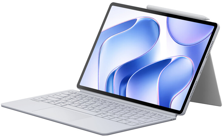 The Googlebook Duet m with its detachable keyboard, stand and Pen Pro attached.