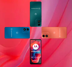The Moto G04 in its four rumoured launch colours. (Image source: MySmartPrice - edited)