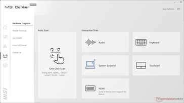 Built-in hardware tests to diagnose certain issues users may be experiencing with the system