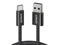 The Anker Zolo USB-A to USB-C cable (pictured) is built with a 48-strand braided jacket and is rated to withstand over 10,000 bends. (Image source: Amazon/Anker)