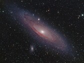 An image showing the Andromeda galaxy and space.