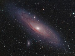 An image showing the Andromeda galaxy and space.