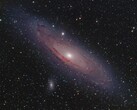An image showing the Andromeda galaxy and space.