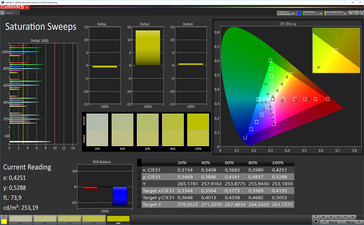 CalMan color saturation (sRGB color space), display mode: Standard