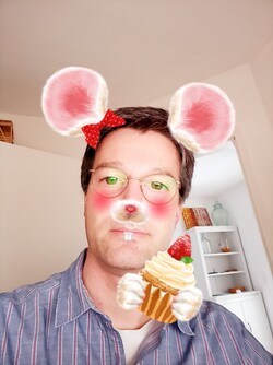 Picture taken with the selfie camera using AR stickers