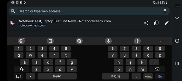 Keyboard in landscape mode