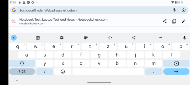 Keyboard in landscape mode