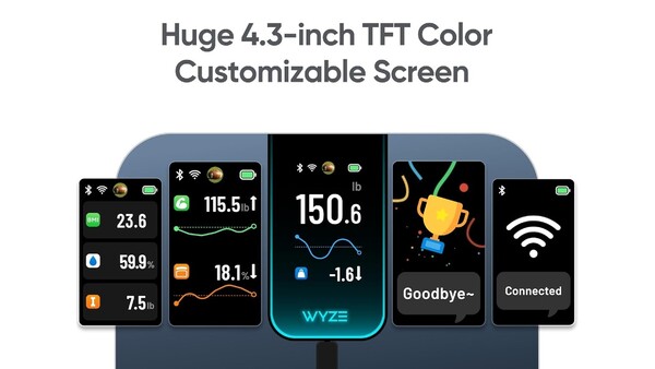 The Wyze Scale Ultra has a large color screen to display health metrics. (Image source: Wyze)