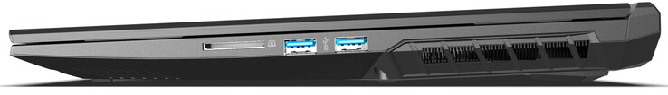 Right: 2x USB-A 3.0, card reader (SD/SDHC/SDXC) (Image source: Schenker)