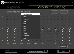 Audio adjustments (Bang & Olufsen)