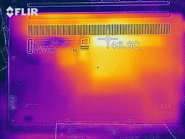 Heatmap of the bottom of the device under load