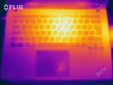 Surface temperatures during the stress test (top)