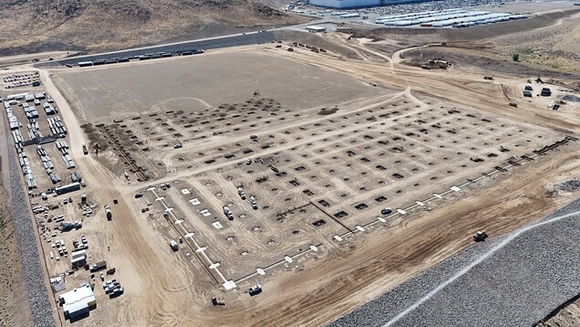 The construction site photo reveals that Tesla is in the process of making the foundation (Image source: Dan Priestley)