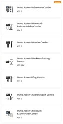 Some of the Combos (image source: screenshot DJI shop)
