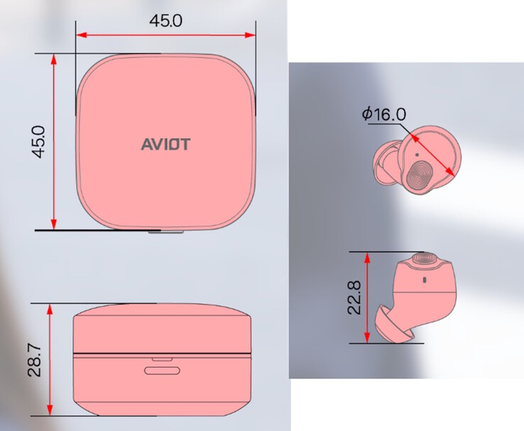 Avoit TE-Q3R measurements in millimeters. (Image source: Aviot)