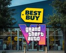 Best Buy store shown with GTA 6 logo