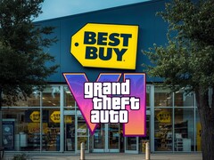 Best Buy store shown with GTA 6 logo