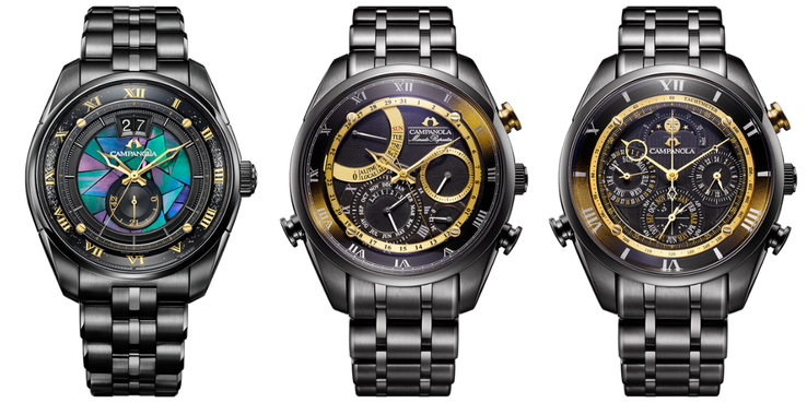 From left to right: the Citizen Campanola Starry Echoes NZ0004-57E, AH7064-52E and AH4084-51E watches. (Image source: Citizen, edited)