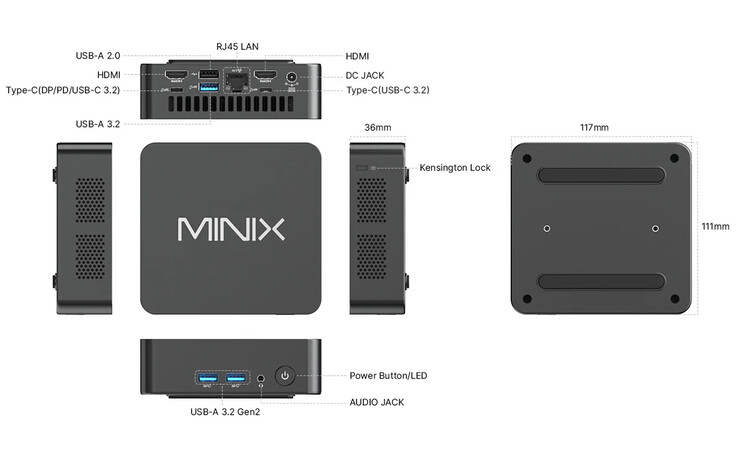 Design and port configuration of the NUC150 (Image source: Minix)
