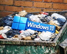 Windows logo in a dumpster. (Image source: ChatGPT Image 1.5; Anastase Maragos on Unsplash; edited)