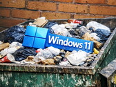 Windows logo in a dumpster. (Image source: ChatGPT Image 1.5; Anastase Maragos on Unsplash; edited)
