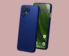 The Fairphone 6 Plus in Cobalt Blue.