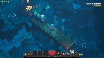Pictured: A gameplay screenshot from Minecraft Dungeons.