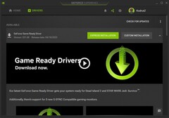 Nvidia GeForce Game Ready 531.68 notification in GeForce Experience (Source: Own)