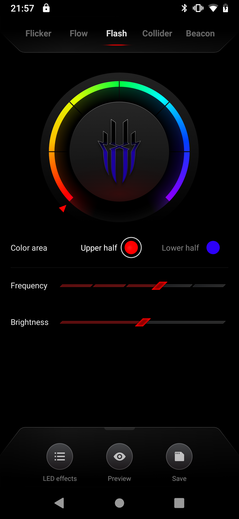 RGB lighting settings