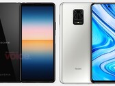 The Sony Xperia 10 III seems to have similar Geekbench performance to the Redmi Note 9 Pro. (Image source: Voice+OnLeaks/Xiaomi - edited)