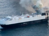 Morning Midas cargo ship on fire 300 miles (482.8 kilometers) south of Adak, Alaska (Image source: U.S. Coast Guard)