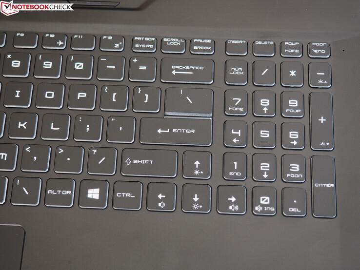 The MSI GT76 is one of the heaviest 17.3-inch gaming laptops available and yet its NumPad keys are unnecessarily narrower and cramped to use