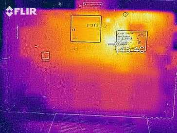 Heat distribution on the underside (under load)