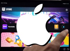 A YouTuber has installed Fortnite on an iPad outside the EU, despite Apple's best efforts. (Image source: Saunders Tech on X / Apple - edited)
