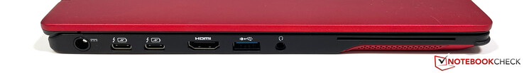 Left: Power supply, 2x Thunderbolt 4 (USB-C), HDMI, 1x USB-A 3.1 Gen1, 3.5 mm jack, smartcard reader