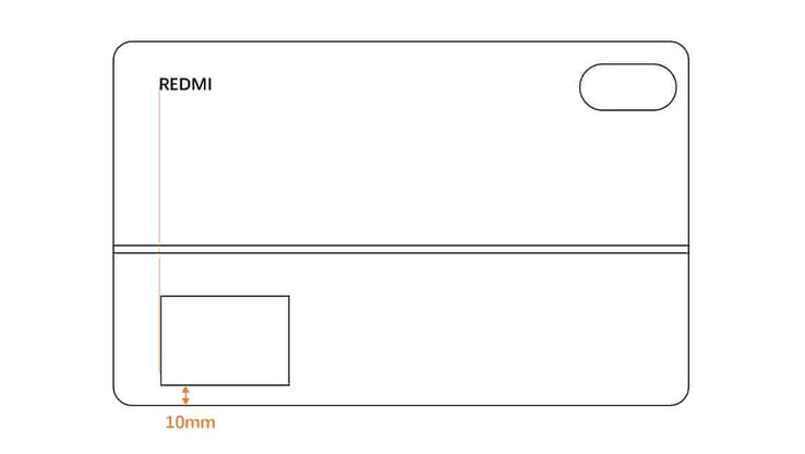 A schematic drawing of the Redmi Pad 2 Pro's optional keyboard accessory from the back. (Image source: via TheTechOutlook)