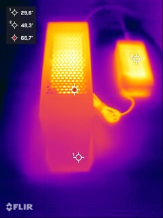 The Minisforum Neptune Series HN2673 during the stress test (top)